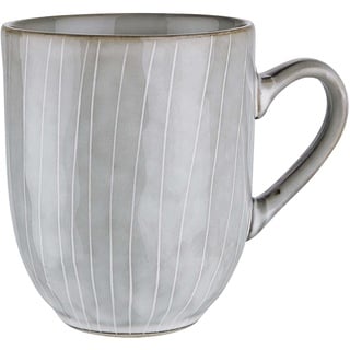 BUTLERS Henley Tasse in Grau 400ml - Kaffeetasse aus Steingut - Kaffeebecher, Teetasse, Hochwertiges Geschirr, Service