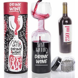 Dimono Rotweinglas »XXL Weinglas«, Weinflaschen Glas 750 ml mit Reinigungskugeln