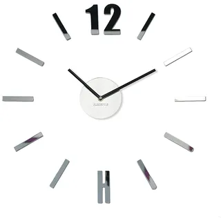 FLEXISTYLE Moderne Wanduhr Admirable 2 DIY Acryl Spiegel, groß, Made in EU, still, Wohnzimmer, Schlafzimmer