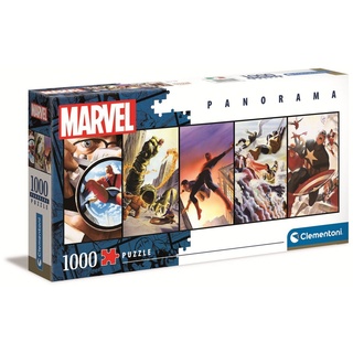 Clementoni® Puzzle 39611 Marvel 1000 Teile Panorama Puzzle, Puzzleteile bunt