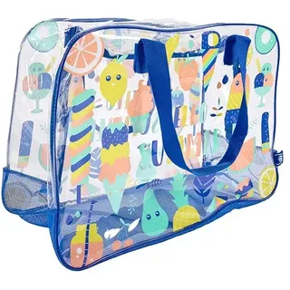 Eurekakids Transparente Strandtasche Mit Orangefarbenem Netzboden - Multicolor - One Size