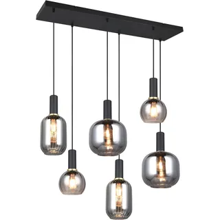 Trio Diva 6-flg. 92 cm rund schwarz matt, Glas Chrom bedampft