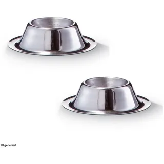Neuetischkultur Eierbecher Eierbecher 2 Stück Edelstahl, (2 Eierbecher) silberfarben