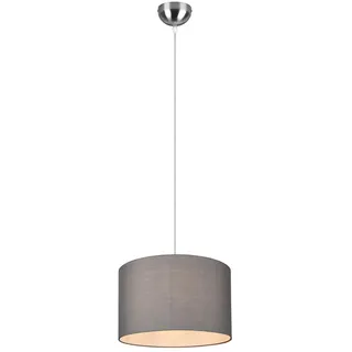 meineWunschleuchte Runde LED Pendelleuchte 1-flg. Ø 40 cm grau Textil