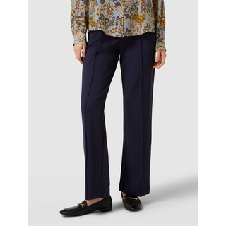 Hose mit unifarbenem Design, Regular Fit und Bügelfalte, Dunkelblau, 42