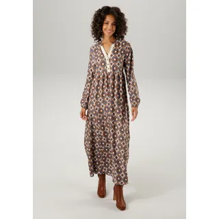 Aniston CASUAL Maxikleid Mandala-Druck Braun/Mehrfarbig 38
