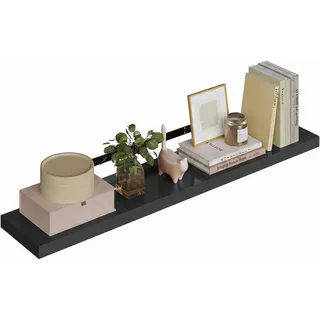 Woltu Wandregal 120 x 23 x 3,8 cm Schwarz
