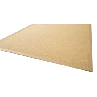 Steffensmeier Sisal Teppich Brazil mit Bordüre Farbe Natur beige Premium Qualität 100% Sisal, Größe: 160x160 cm