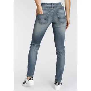Slim-fit-Jeans HERRLICHER "GILA SLIM ORGANIC DENIM" Gr. 26, Länge 32, blau (blue sea 879) Damen Jeans Röhrenjeans umweltfreundlich dank Kitotex Technology