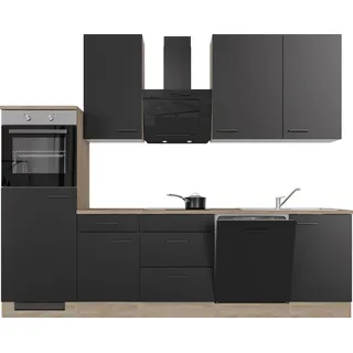 Flex-Well Küchenzeile Capri 280 cm schwarz