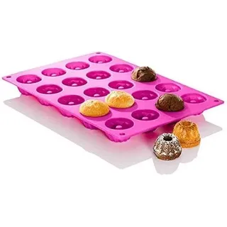 LATRAT Mini Gugelhupfform,Silikon Backform Gugelhupf Kuchenform, Traditioneller Silikonkuchenform 20er mit Antihaftbeschichtung für Ihre Schokoladendesserts, Jello