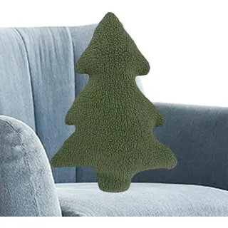 Qyljeiwred Weihnachtsbaumförmiges Deko-Kissen | Weihnachtsbaum-Lendenkissen – niedliches Plüsch-Sofa- -Kissen für Schlafzimmer, Bett, Dekoration, Auto-Kissen