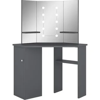 Maison Exclusive - Eck-schminktisch Mit Led Grau 111x54x141,5 Cm