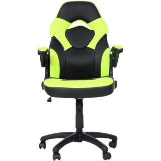 Bürostuhl MCW-K13, Drehstuhl Gamingstuhl, ergonomisch, verstellbare Armlehne, Kunstleder ~ schwarz-grün