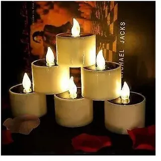 Sztxj 6 Flackernde Solar-teelichter, Flammenlose Led-teelichter, Perfekt Für Weihnachten, Valentinstag, Tischdekorationen, Geburtstage Und Hochzeiten