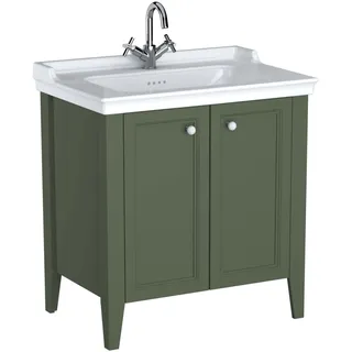 Vitra Waschtischunterschrank 2 Türen 79,5 x 88 x 53 cm Vintage Grün/Weiß Hochglanz