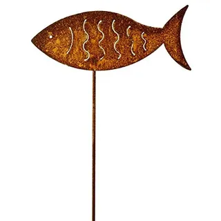 Rost Gartenstecker Fisch 60 cm Edelrost Gartendeko Metall Gartendekoration