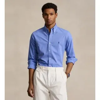 Polo Ralph Lauren für Herren. 710928255003 Custom Fit Hemd aus Stretch-Popeline blau (L), Lässig, Baumwolle, Klassisch, Langarm