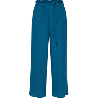 s.Oliver - Loose: Culotte mit Crinkle-Struktur, Damen, Blau, 32