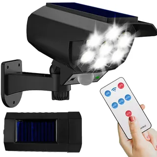 LED Solarlampe Fake Kamera Outdoor Garten Bewegungsmelder + Fernbedienung