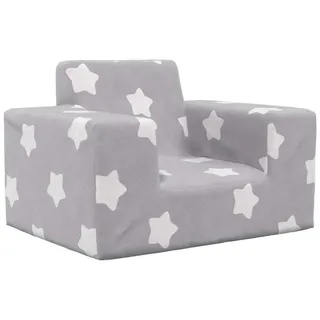 vidaXL Kindersofa Hellgrau mit Sternen  Polyester grau