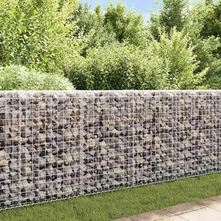 Myheimly Gabione,Steinkorb Steingabionen Drahtkorb Mauer Säule Wand, Drahtkorb für Außenbereich, Gabionenkorb Steingabione, Verzinktes Eisen Gabione 200 x 20 x 85 cm