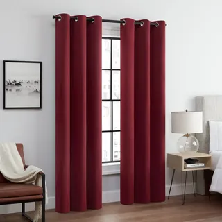 Eclipse Andover Vorhänge mit Ösen, dreifach gewebt, für Schlafzimmer, 106,7 x 213,4 cm, Rot