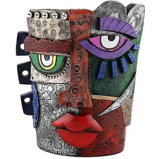 Abstrakter Blumentopf Mit Gesichtsmotiv, Vase, Ornament, Stifthalter, Pflanzgefäß
