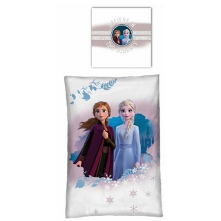 Bettwäsche Die Eiskönigin Bettwäsche Set - Anna und Elsa, Disney Frozen, Mikrofaser, 135/140 x 200 cm Deckenbezug, 63x63 cm Kissenbezug weiß