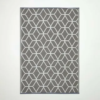Homescapes Outdoor-Teppich 120 x 180 cm Grau/Weiß