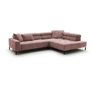 KAWOLA Sofa OHIO Ecksofa mit motorischem Sitzvorzug Recamiere rechts