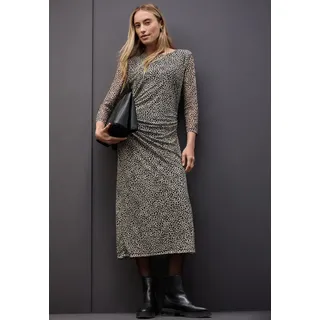 STREET ONE Meshkleid Midikleid Leo-Muster Beige 42