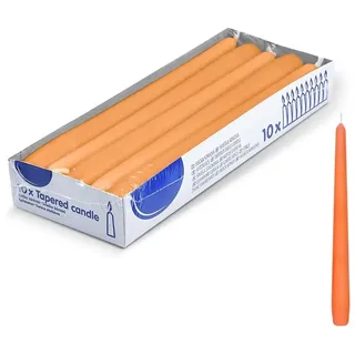 DeinPack 120 Spitzkerzen HORECA - Orange - Dekorative Haushaltkerzen - Adventskerzen - Brenndauer 8 Stunden - Festliche Kerzen für Party, Hochzeit und andere Anlässe