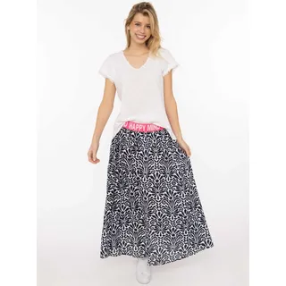 Zwillingsherz Maxirock Damen Floral Dunkelblau S/M