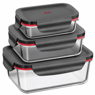 Silit Storio Vorratsdose Set rot schwarz 3-teilig