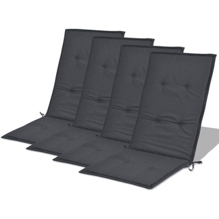 pedkit Stuhlauflagen Hochlehner 4er Set, Hochlehner Auflagen Stuhlkissen Sitzkissen Wasserdicht, mit Elastischen Band (120 x 50 x 3 cm, Anthrazit)