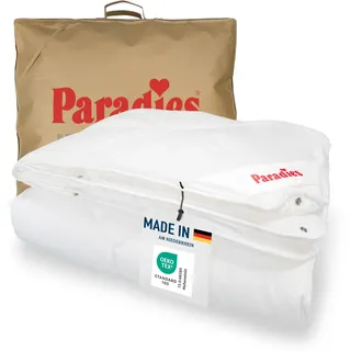 PARADIES 4 Jahreszeiten Bettdecke 155x220 cm - Prima Varietta Bio, Knöpfbare 4-Jahreszeitendecke 155 x 220