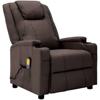 vidaXL Massagesessel Kunstleder 88 x 106 x 0 cm Braun mit Liegeposition