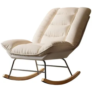 FUROKOY Schaukelstuhl Schaukelstuhl Stillsessel Relaxsessel mit hoher Rückenlehne,  (Sitz- und Rückenpolster mit Reißverschluss), Wohnzimmersessel, Schlafzimmer, Kinderzimmer beige