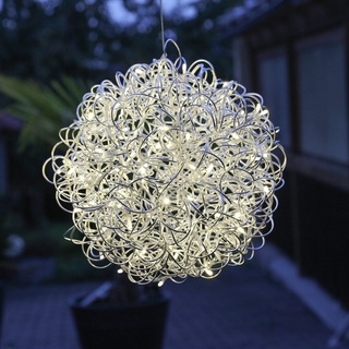 LED 3D Design Drahtkugel SPHERE - 50 warmwei√üe LED - D: 30cm - f√or Innen und Au√üen - silber
