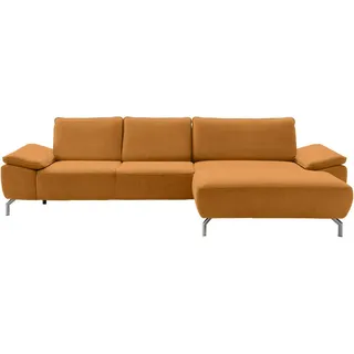 Musterring Ecksofa MR 270, Currygelb, Textil, 3-Sitzer, Ottomane rechts, L-Form, 335x181 cm, Goldenes M, Typenauswahl, Lederauswahl, Stoffauswahl, seitenverkehrt erhältlich, Rücken echt, Wohnzimmer, Sofas & Couches, Wohnlandschaften, Ecksofas