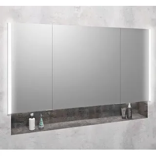 Sapho Spiegelschrank INTEGRA Spiegelschrank mit LED Beleuchtung, zum Einbauen, 125x70cm Sapho-IN125 grau