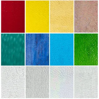 12 Stück Buntglas Blätter,10,2x15,2cm Geriffeltes Buntglas,Buntglas Zubehör für BuntglaProjekte Vielfalt Mosaik Glas Kunst Buntglas Verschiedene Kathedrale Glas für DIY Home Decoration