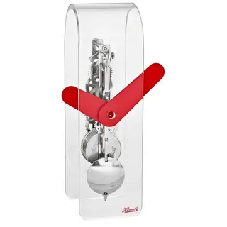 Hermle Pendeltischuhr mechanisch Hermle Tischuhr Serie 2306 Acryl Stabpendeluhrwerk rot|silberfarben