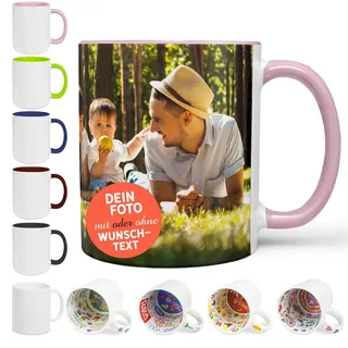 Sunnywall Fototasse Keramik Tasse Kaffeebecher Kaffeetasse selbst gestalten | Keramikbecher 330 ml spülmaschinengeeignet für Kaffee Tee Büro Alltag mit Motiv und Namen personalisierbar