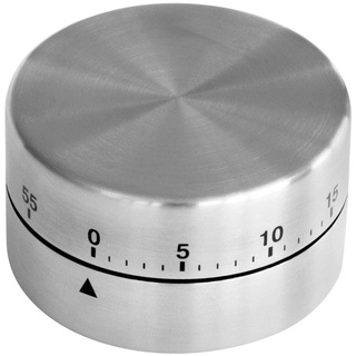 Zenker Edelstahl Kurzzeitwecker Zylinder – Präziser Küchen-Timer, 63x63x62 mm, mit Hängefunktion, 2 Jahre Garantie, Grau