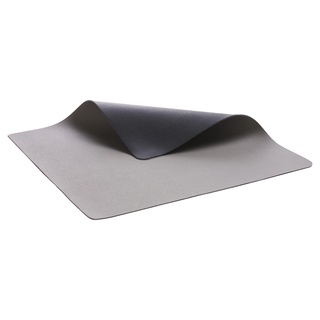BITZ Tischset, Platzset in Leder-Look, Abwaschbar, 46 x 33 cm, 4er-Set, Schwarz/Grau