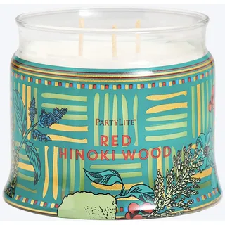 PartyLite Kerze mit 3 Dochten, Hinoki-Holz