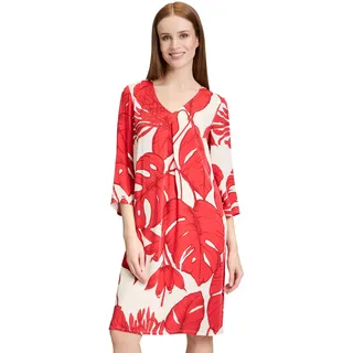 Betty Barclay Sommerkleid mit V-Ausschnitt in Red/Beige | Gr.: 40