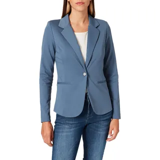 ICHI IHKATE BL Damen Blazer Kurzblazer Jacke Ein-Knopf-Blazer mit Stretch und Reverskragen, Größe:M, Farbe:Bering Sea (184028) - M